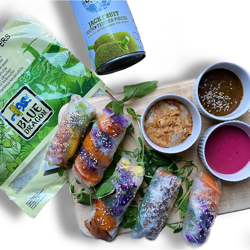 Vegan Rice Paper Rolls with Dipping Sauces