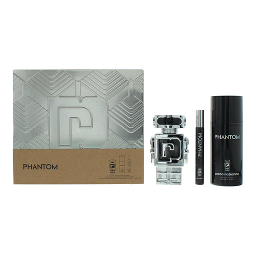 Paco Rabanne Phantom 3 Piece Gift Set: Eau de Toilette 50ml - Eau de Toilette 10