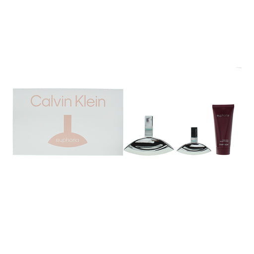 Calvin Klein Euphoria 3 Piece Gift Set: Eau de Parfum 100ml - Eau de Parfum 30ml - Body Lotion 100ml