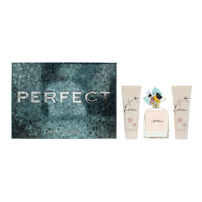 Marc Jacobs Perfect 3 Piece Gift Set: Eau de Parfum 100ml - Body Lotion 75ml - Shower Gel 75ml