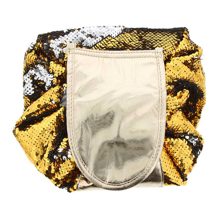 Sequin Make Up Bag Gold