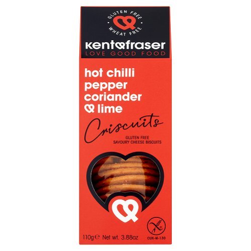 Kent and Fraser Gluten-Free Hot Chilli Pepper Coriander Lime Cheese Wafer 110g