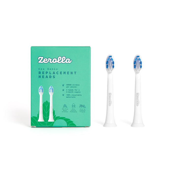 Zerolla Eco Electric Sonic Toothbrush - Replacement Heads (Pack of 2)