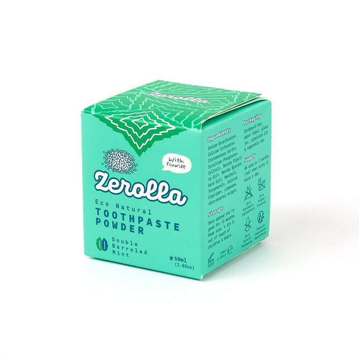 Zerolla Eco Natural Toothpaste Powder - Double Barreled Mint 60ml