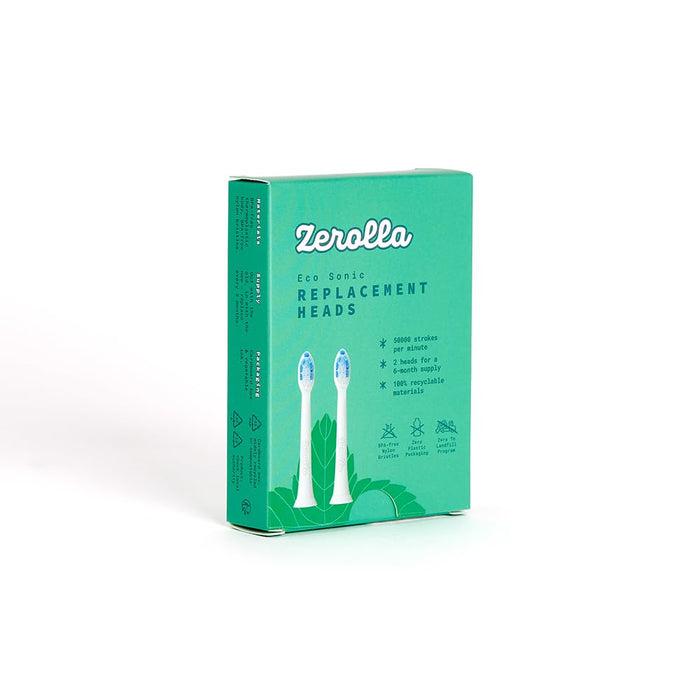 Zerolla Eco Electric Sonic Toothbrush - Replacement Heads (Pack of 2)