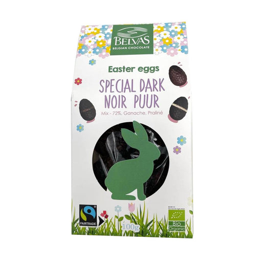 Belvas Organic Chocolate Easter Eggs Special Dark Mix 100g