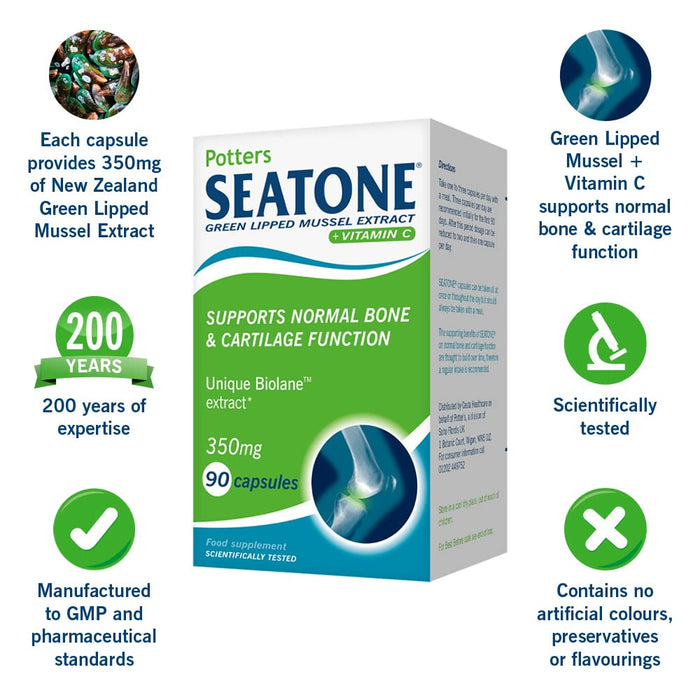 Seatone Green Lipped Mussel Extract with Vitamin C 90 Capsules