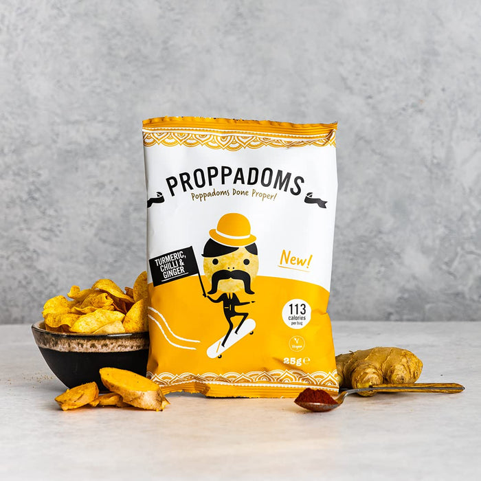 Proppadoms Turmeric Chilli & Ginger Poppadoms 25g