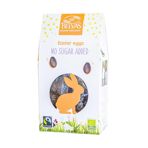 Belvas Organic No Sugar Added Chocolate Easter Eggs 100g