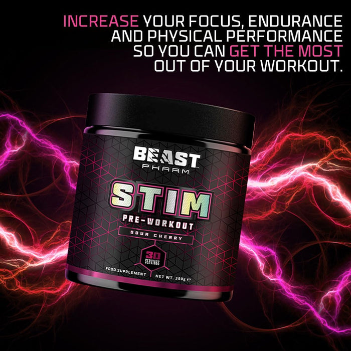 Beast Pharm STIM Pre Workout 390g (Sour Cherry)