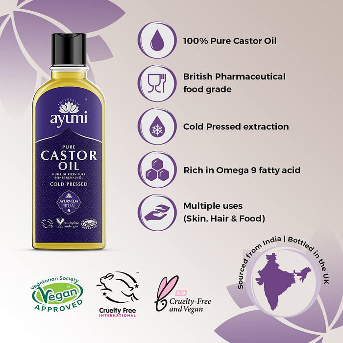 Ayumi Ayumi Pure Castor Oil Cold Pressed Food Grade 150ml