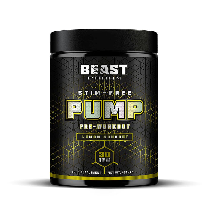 Beast Pharm STIM FREE PUMP Pre Workout 450g (Lemon Sherbet)