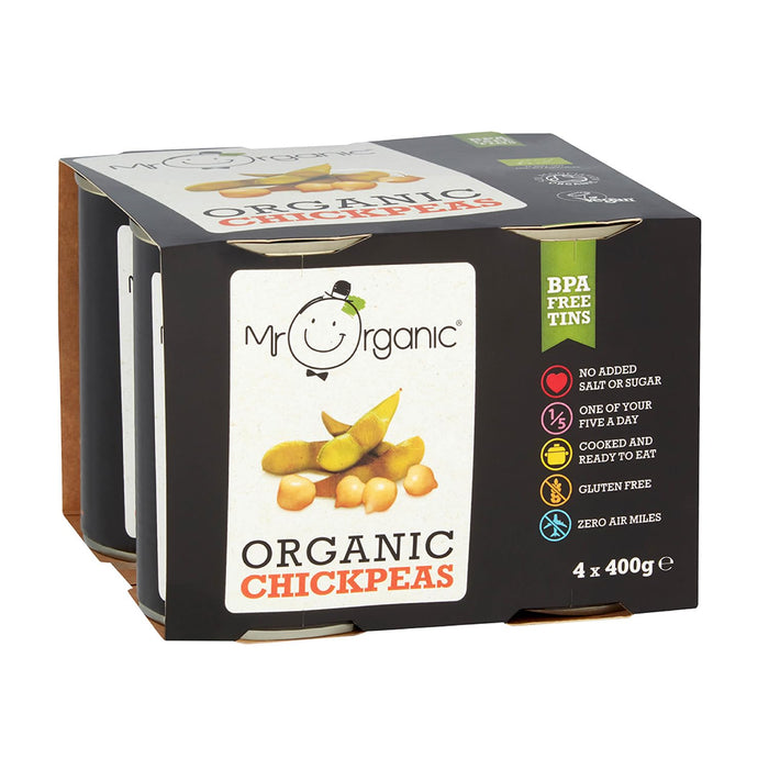 Mr Organic Organic Chick Peas 4 x 400g Pack