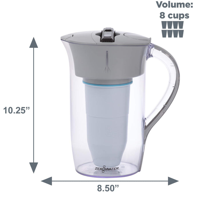 ZeroWater 8-Cup/1.9Lt Round Jug + Filter and Free TDS Meter