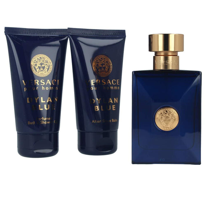 Versace Dylan Blue 50ml EDT Spray + 50ml Shower Gel + 50ml After Shave Balm