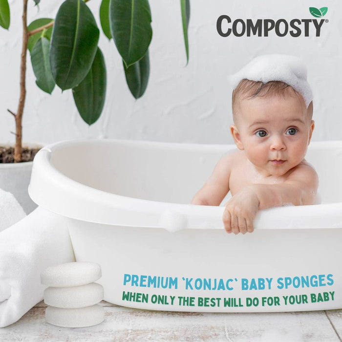 Composty Konjac Baby/Infant Bath Sponges 3pc