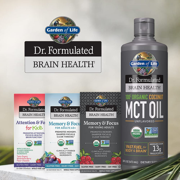 Garden of Life Dr. Formulated Organic Brain Health MCT Oil - 473 ml.