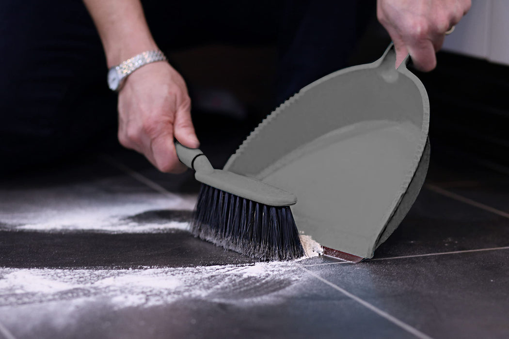 Greener Cleaner Dustpan & Brush Slate Grey (Soft Bristles) 1 Unit