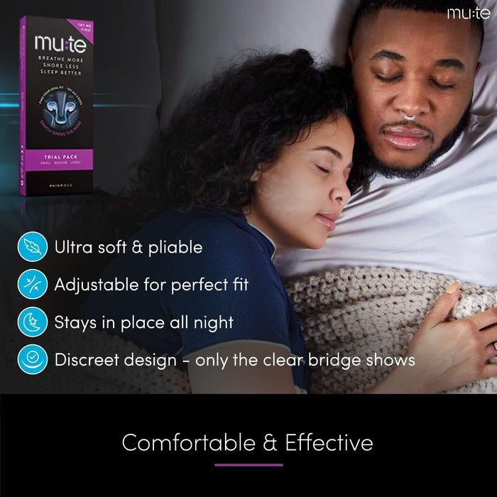 Mute Nasal Dilator for Snore Reduction - Anti-Snoring Aid Solution - Improve Airflow - Comfortable Nose Vents, Breathing Aids for Better Sleep