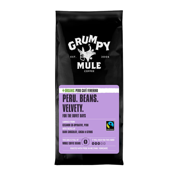 Grumpy Mule Organic Fair Trade Peru Femenino Beans 227g