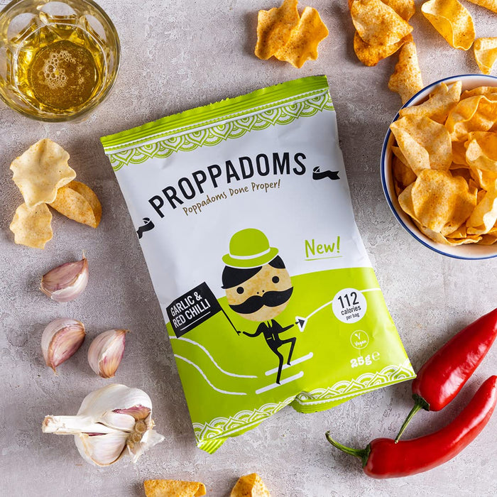 Proppadoms Garlic & Red Chilli Proppadoms 25g