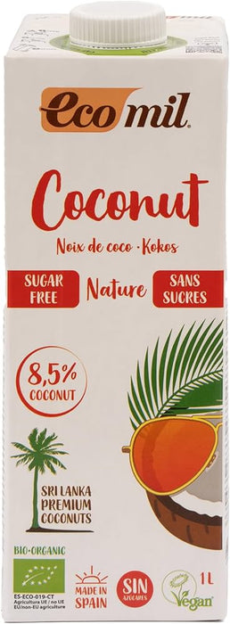 Ecomil Lait de Coco Sans Sucre 1L