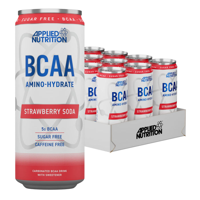 Applied Nutrition BCAA Amino-Hydrate Caffeine Free Cans, Strawberry Soda - 12 x 330 ml.