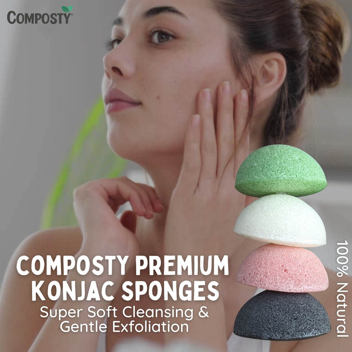 Composty Konjac Facial Sponges 4pc