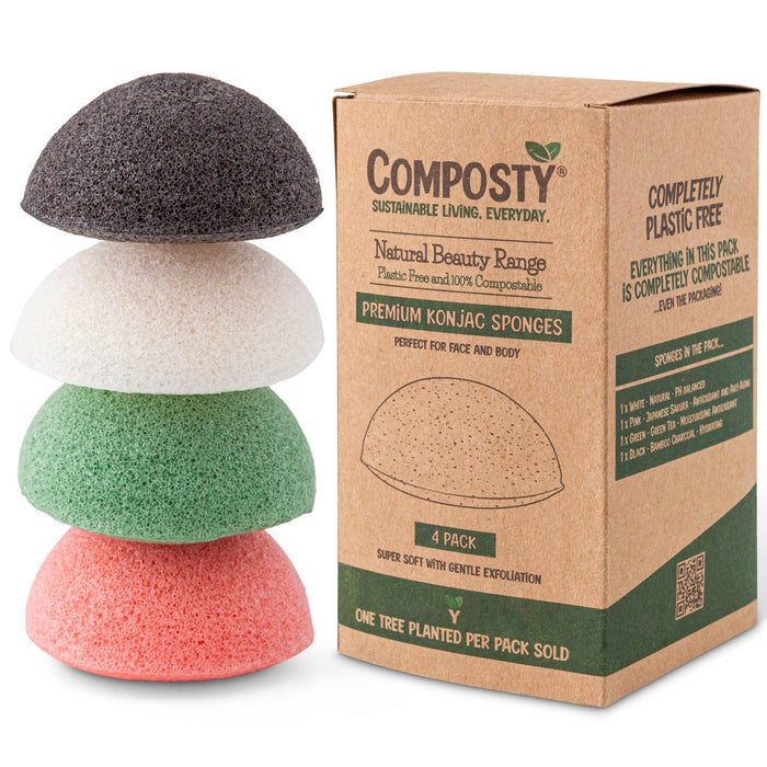 Composty Konjac Facial Sponges 4pc