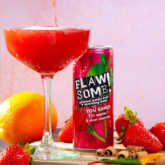 Flawsome! Apple & Sour Cherry Lightly Sparkling Juice Drink