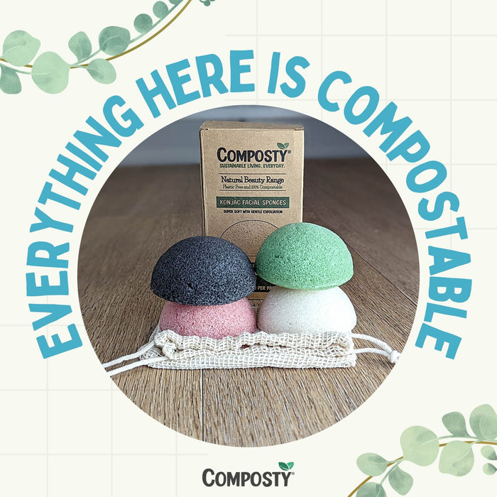 Composty Konjac Facial Sponges 4pc