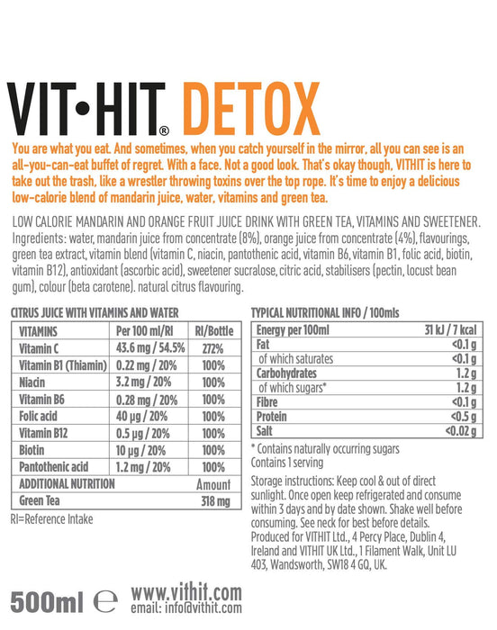 VITHIT Detox 12x500ml Mandarin \u0026 Orange