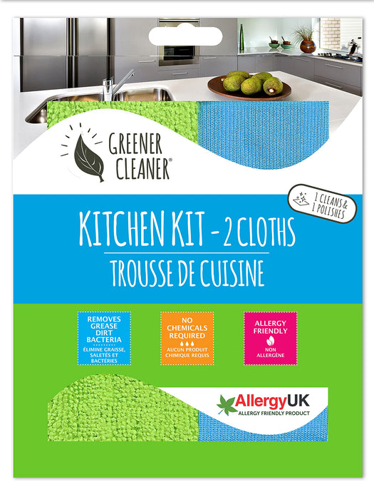 Greener Cleaner Kitchen Kit (2 pack cleaning & polishing cloths)