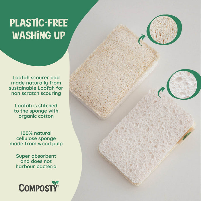 Composty Loofah All-in-One Sponges 6pc