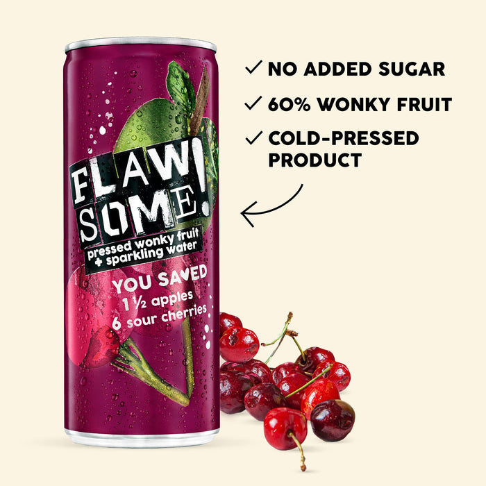 Flawsome! Apple & Sour Cherry Lightly Sparkling Juice Drink