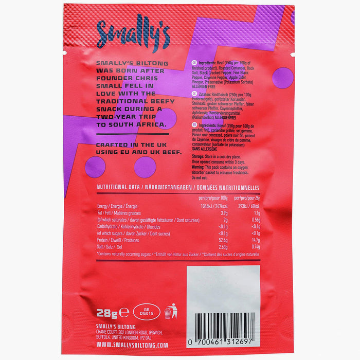 Smally\u0027s Biltong 10x28g Chilli