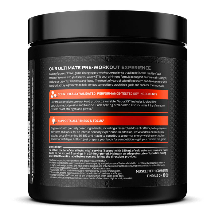 MuscleTech Vapor X5 Pre-Workout, Fruit Punch - 247g