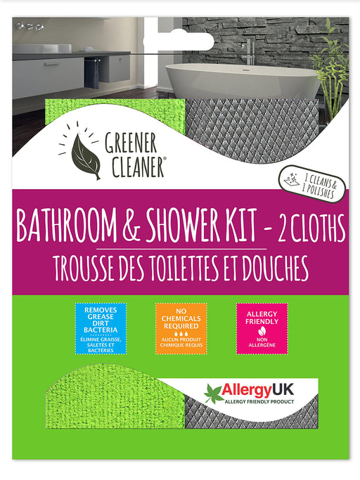 Greener Cleaner Bathroom & Shower Kit (2 Cloths)