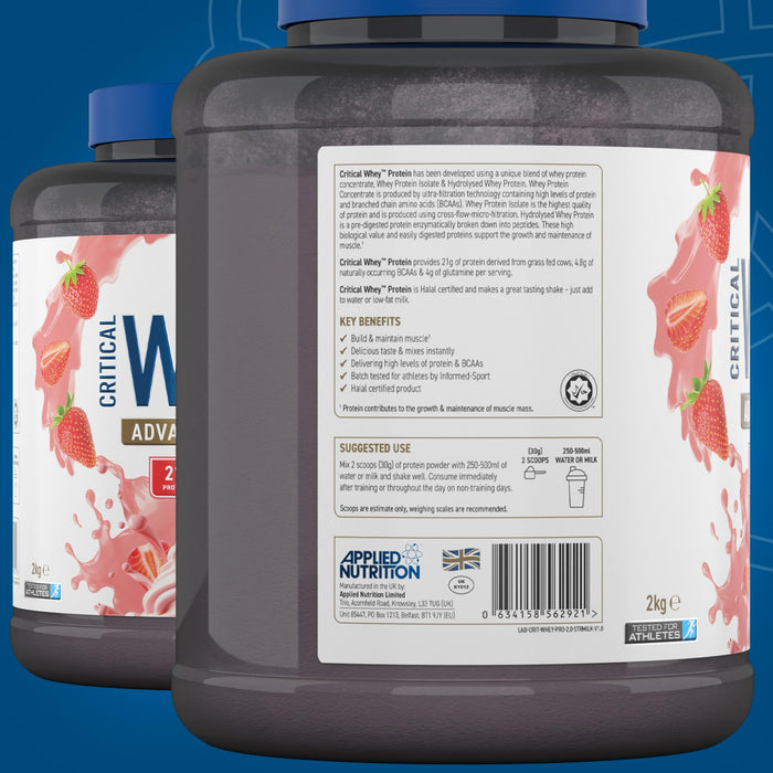 Applied Nutrition Critical Whey, Strawberry Milkshake - 2000g