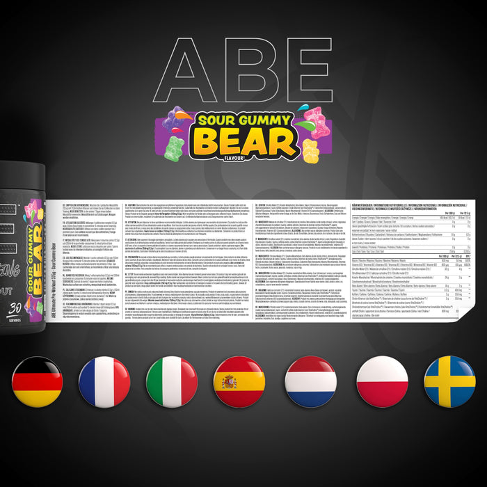 Applied Nutrition ABE - All Black Everything, Sour Gummy Bear (EAN 5056555204832) - 375g