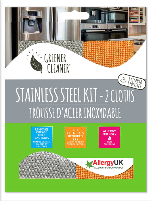 Greener Cleaner Stainless Steel Kit (2 pack cloths)