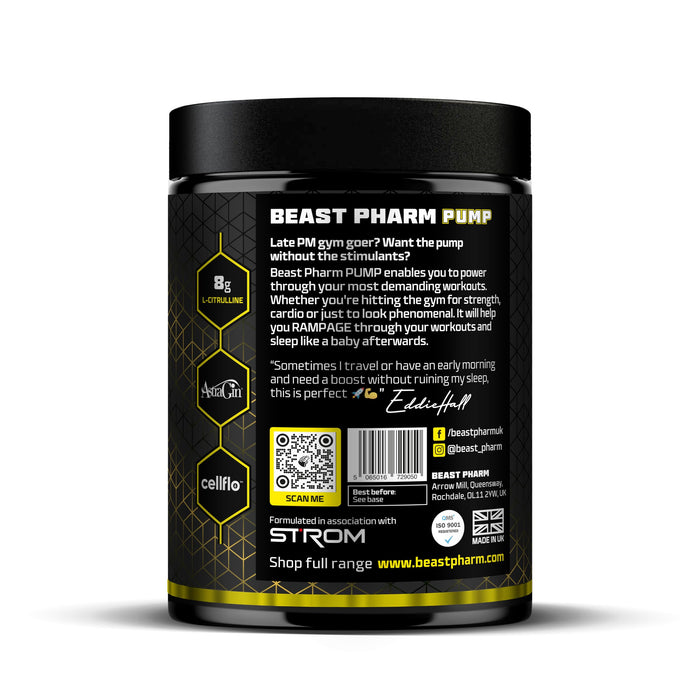 Beast Pharm STIM FREE PUMP Pre Workout 450g (Lemon Sherbet)