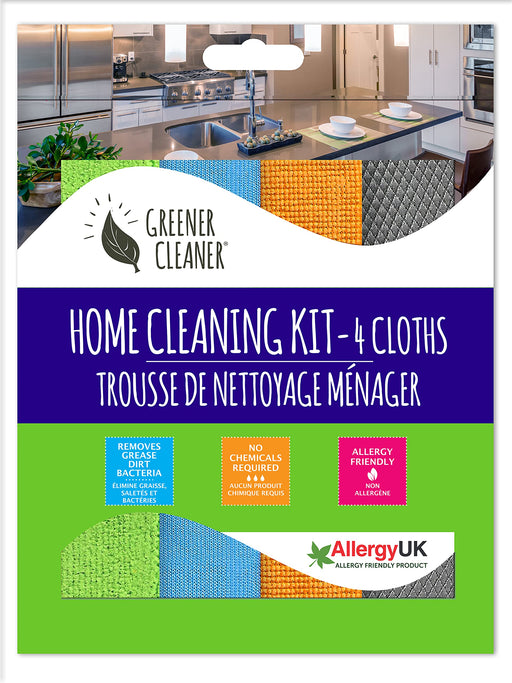 Greener Cleaner Home Cleaning Kit (4 Assorted Cloths)