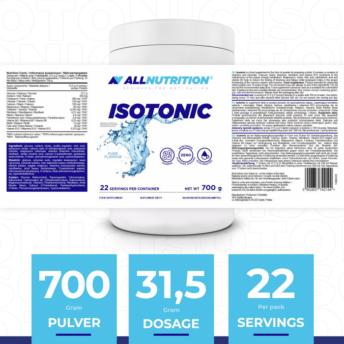 Allnutrition Isotonic, Pure - 700g