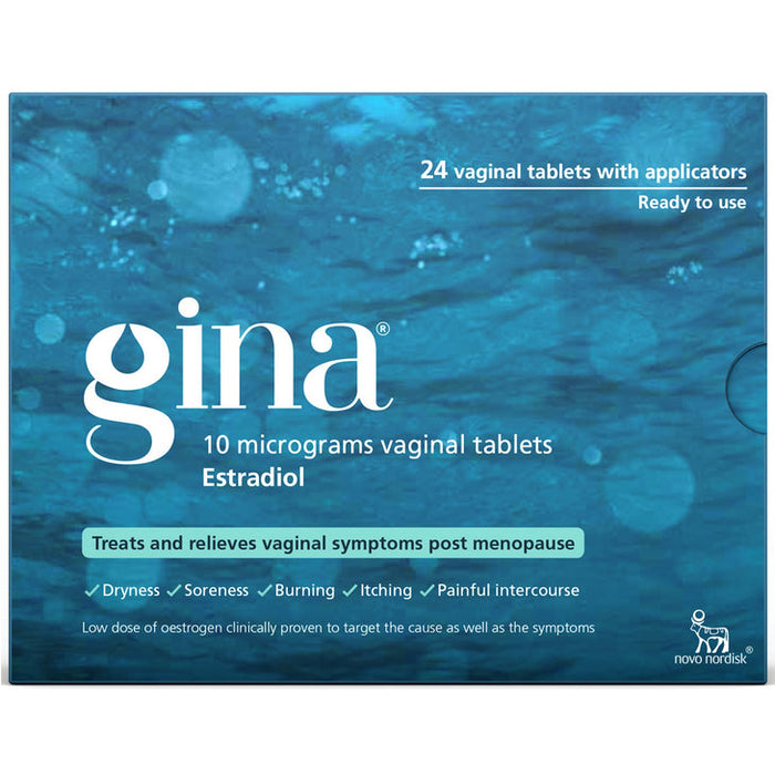 Gina 10µg 24 Vaginal Tablets - Over-the-Counter Hormone Replacement Therapy (HRT) for Post-Menopausal Women