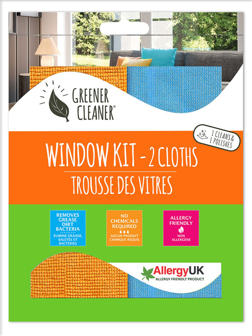 Greener Cleaner Window Kit (2 pack cloths)