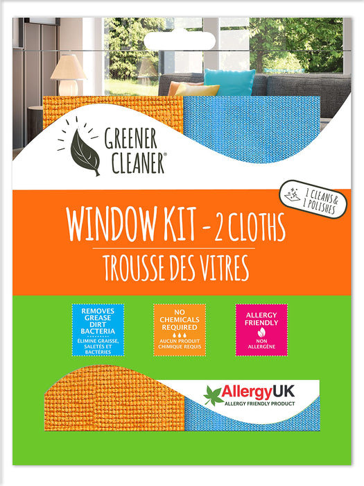 Greener Cleaner Window Kit (2 pack cloths)