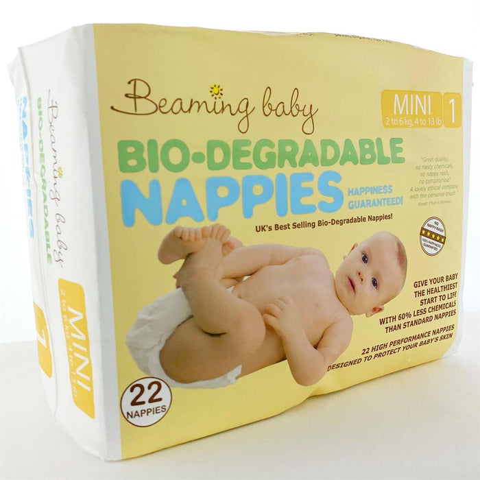 Beaming Baby Biologisch abbaubare Windeln 1 Packung - MINI (Größe 1)