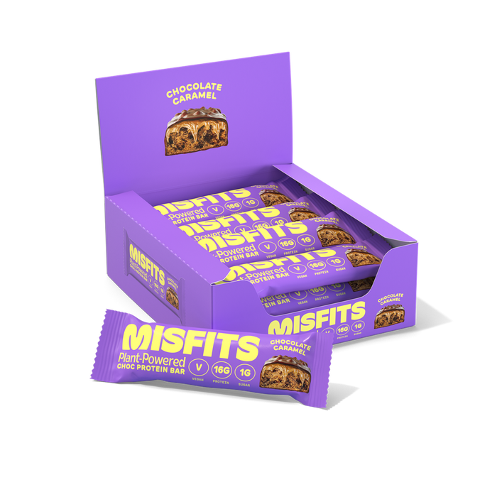 Misfits Vegan Protein Bar 12x45g Chocolate Caramel