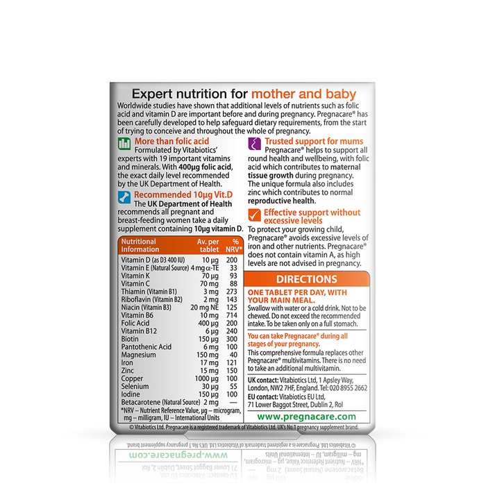 Vitabiotics Pregnacare Original 90 Tablets